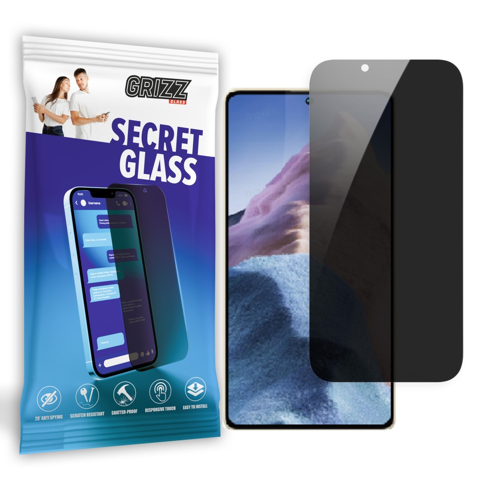 Sekretne szkło hybrydowe do Xiaomi Redmi Note 13R Pro prywatyzujące Grizz SecretGlass