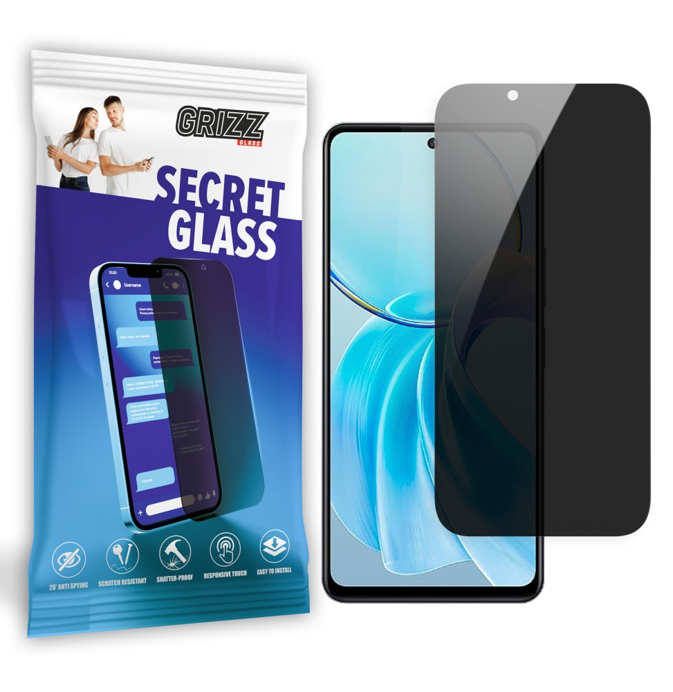 Sekretne szkło hybrydowe do Vivo Y100i prywatyzujące Grizz SecretGlass