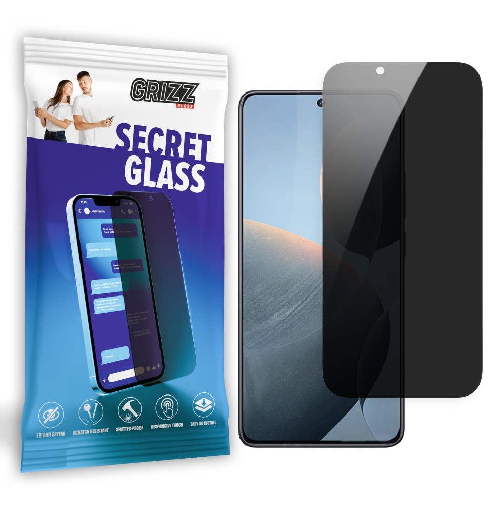 Sekretne szkło hybrydowe do Xiaomi Redmi K70 prywatyzujące Grizz SecretGlass