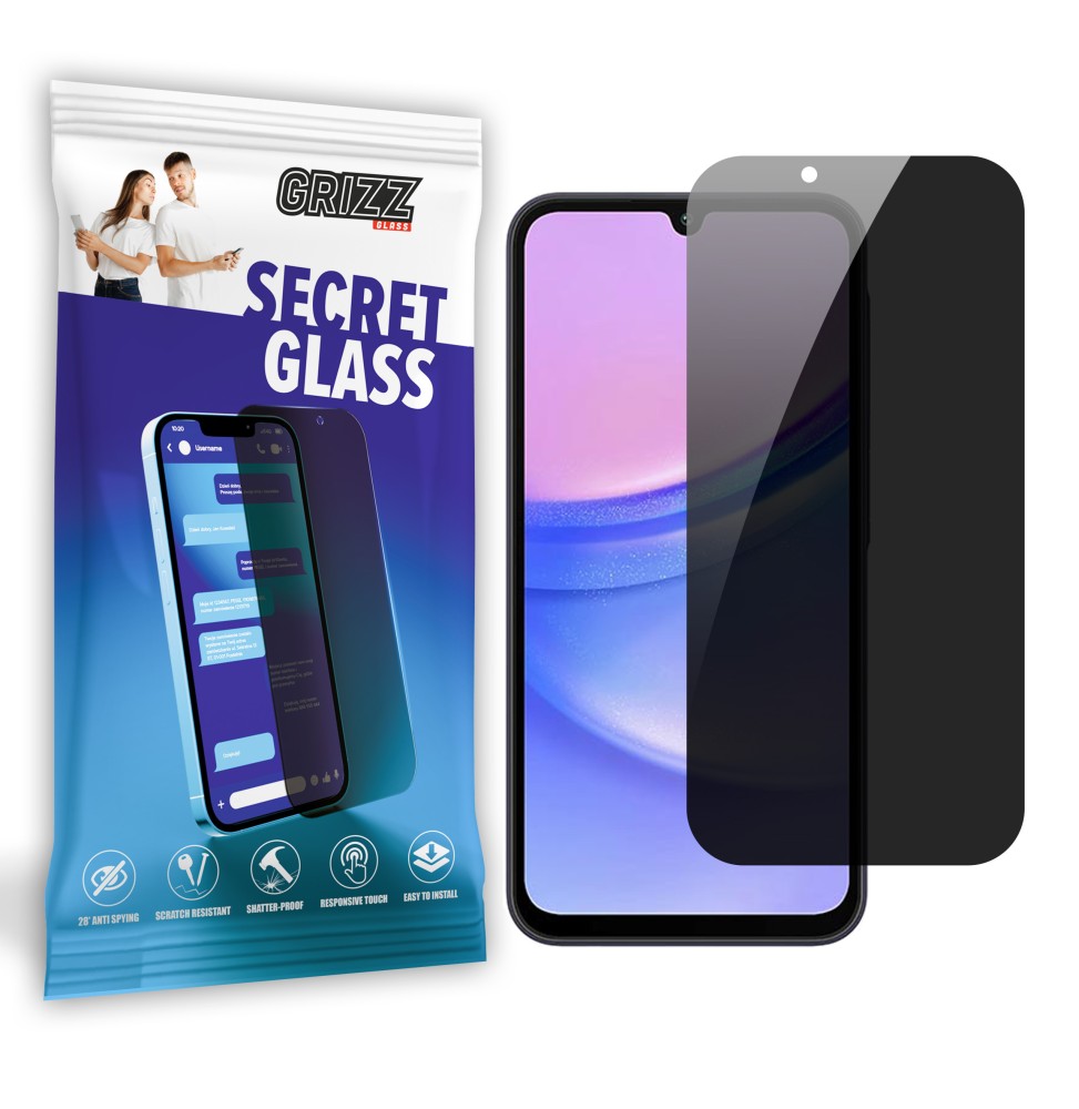 Sekretne szkło hybrydowe do Samsung Galaxy A15 prywatyzujące Grizz SecretGlass