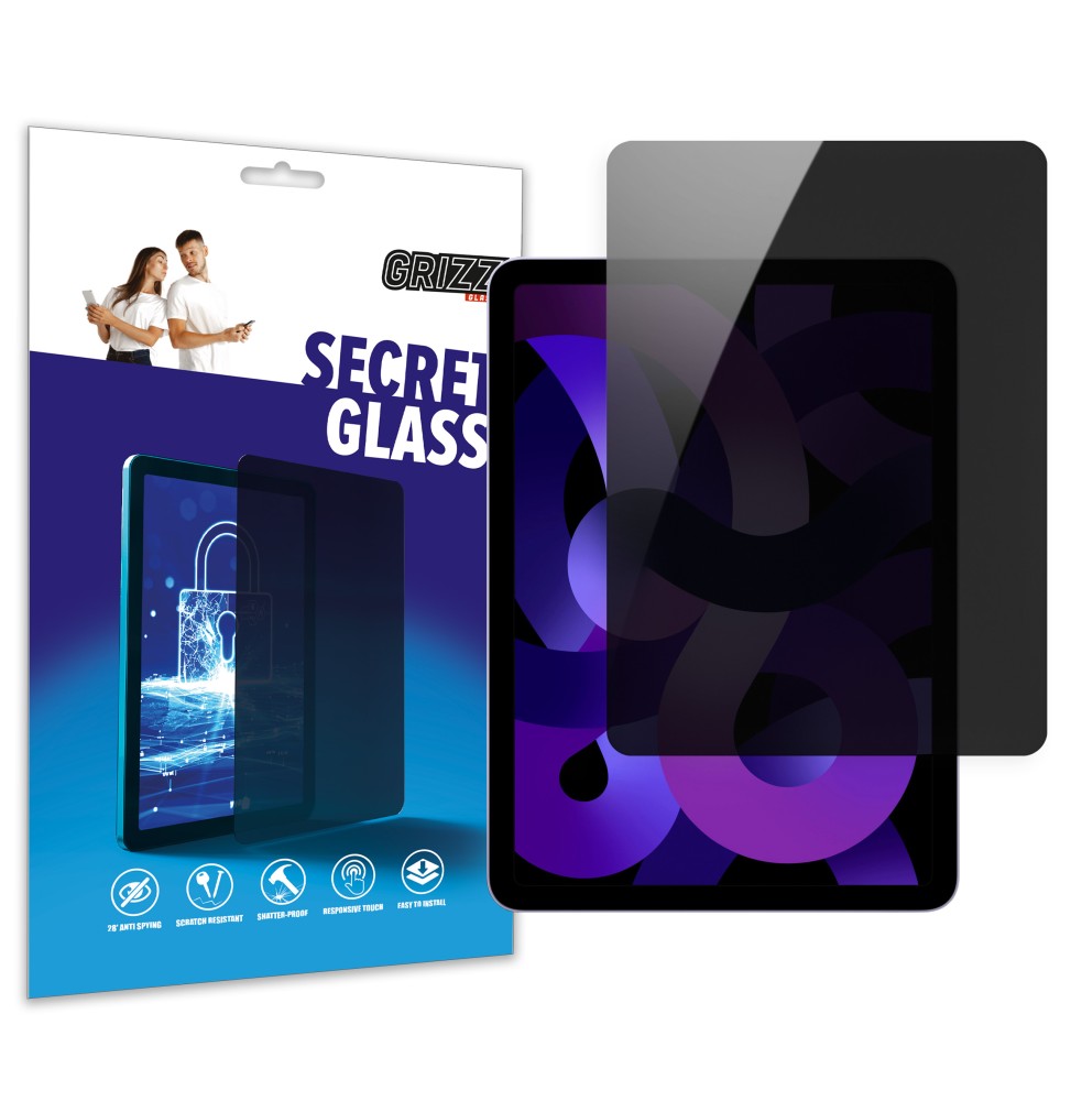 Sekretne szkło hybrydowe do Apple iPad Air 10,9" 2020 prywatyzujące Grizz SecretGlass