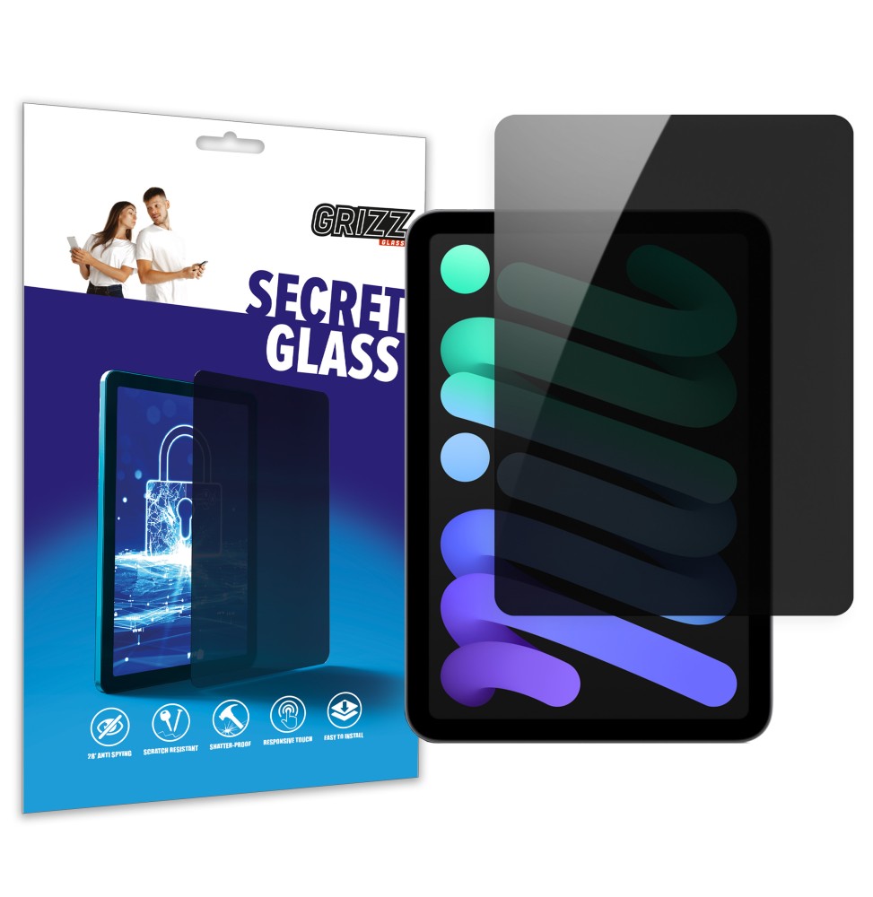 Prywatyzujące szkło ochronne do Apple iPad mini 7,9" 2019 prywatyzujące Grizz SecretGlass