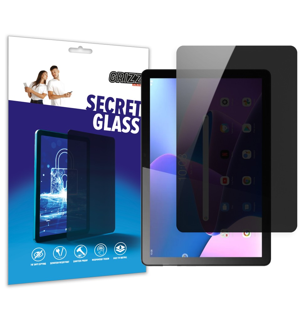 Sekretne szkło hybrydowe do Lenovo Tab M10 prywatyzujące Grizz SecretGlass