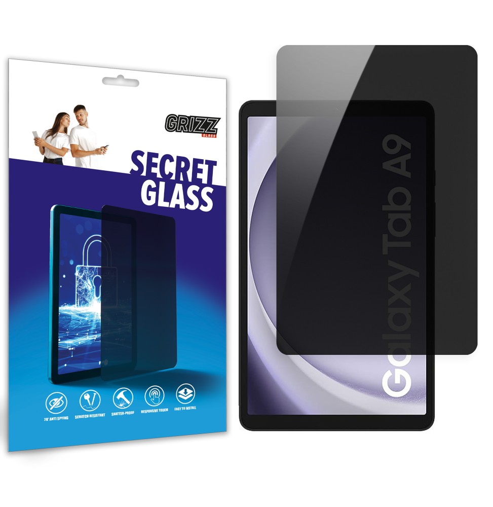 Sekretne szkło hybrydowe do Samsung Galaxy Tab A9 prywatyzujące Grizz SecretGlass