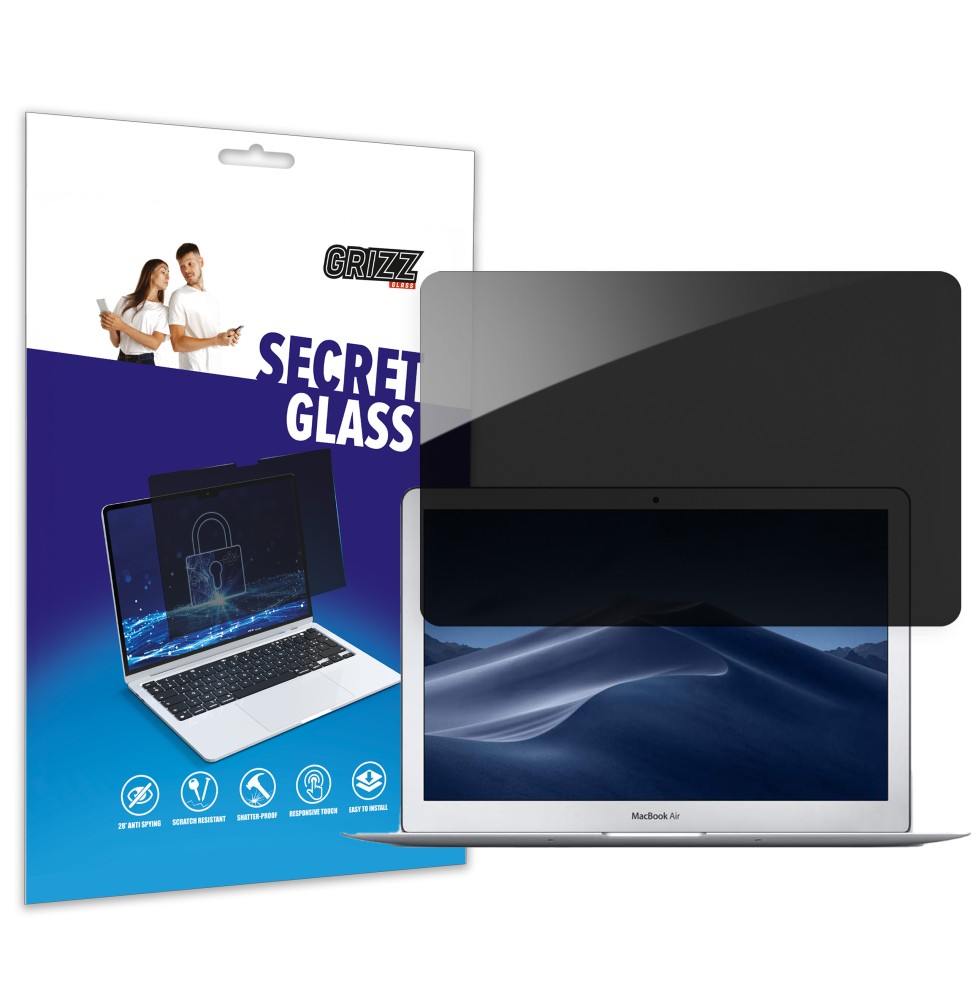Sekretne szkło hybrydowe do Apple MacBook Air 13" 2017 prywatyzujące Grizz SecretGlass