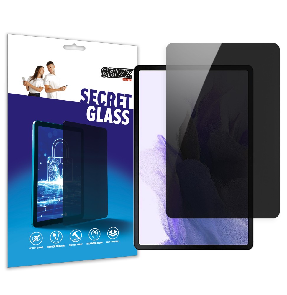 Sekretne szkło hybrydowe do Samsung Galaxy Tab S7 prywatyzujące Grizz SecretGlass