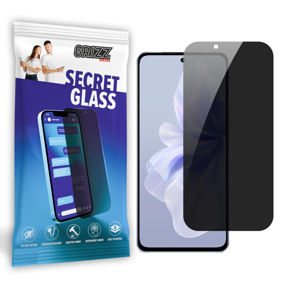 Sekretne szkło hybrydowe do Vivo S18e prywatyzujące Grizz SecretGlass