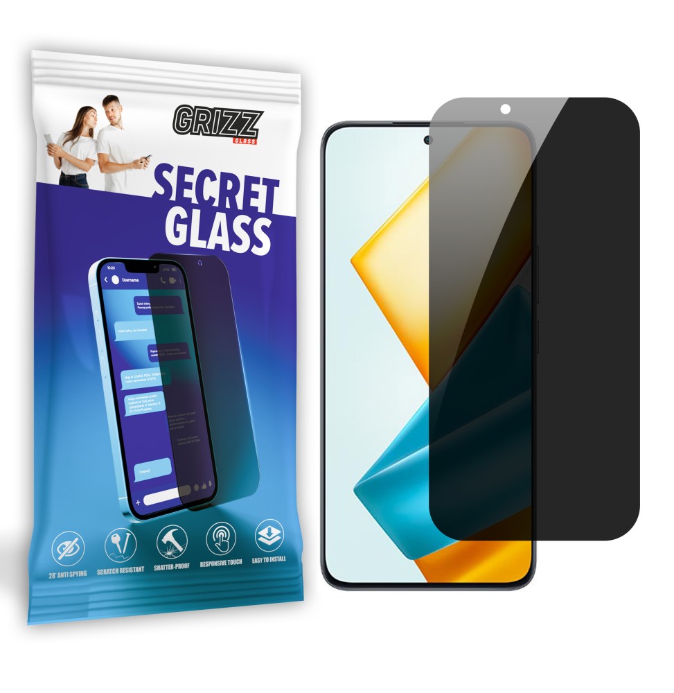 Sekretne szkło hybrydowe do Honor 90 GT prywatyzujące Grizz SecretGlass