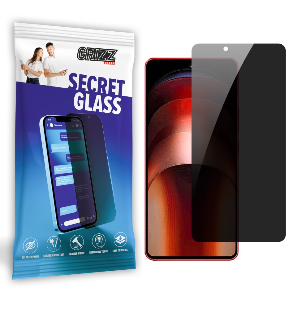 Sekretne szkło hybrydowe do Vivo iQOO Neo9 Pro prywatyzujące Grizz SecretGlass