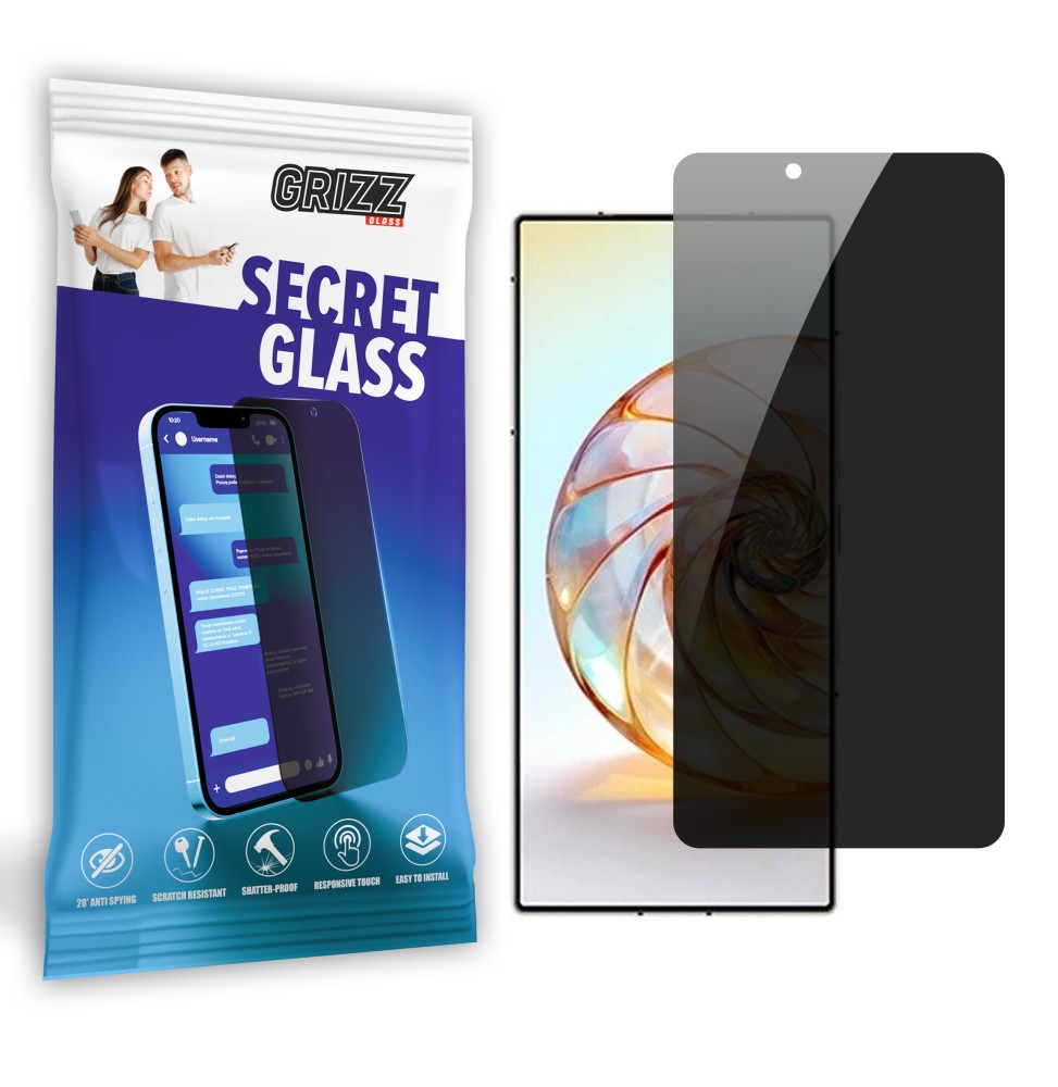 Sekretne szkło hybrydowe do ZTE nubia Z60 Ultra prywatyzujące Grizz SecretGlass