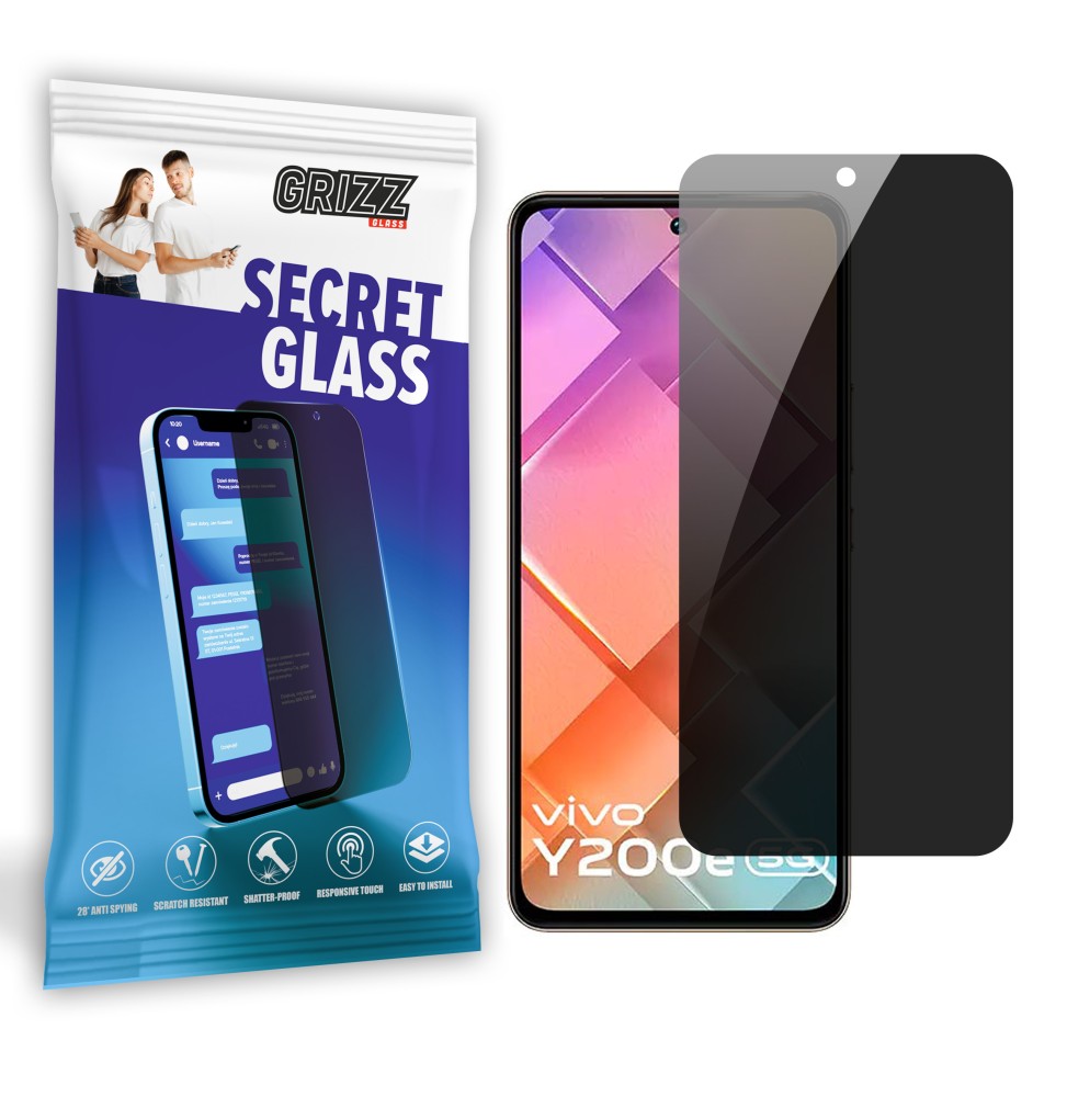 Sekretne szkło hybrydowe do Vivo Y200e prywatyzujące Grizz SecretGlass