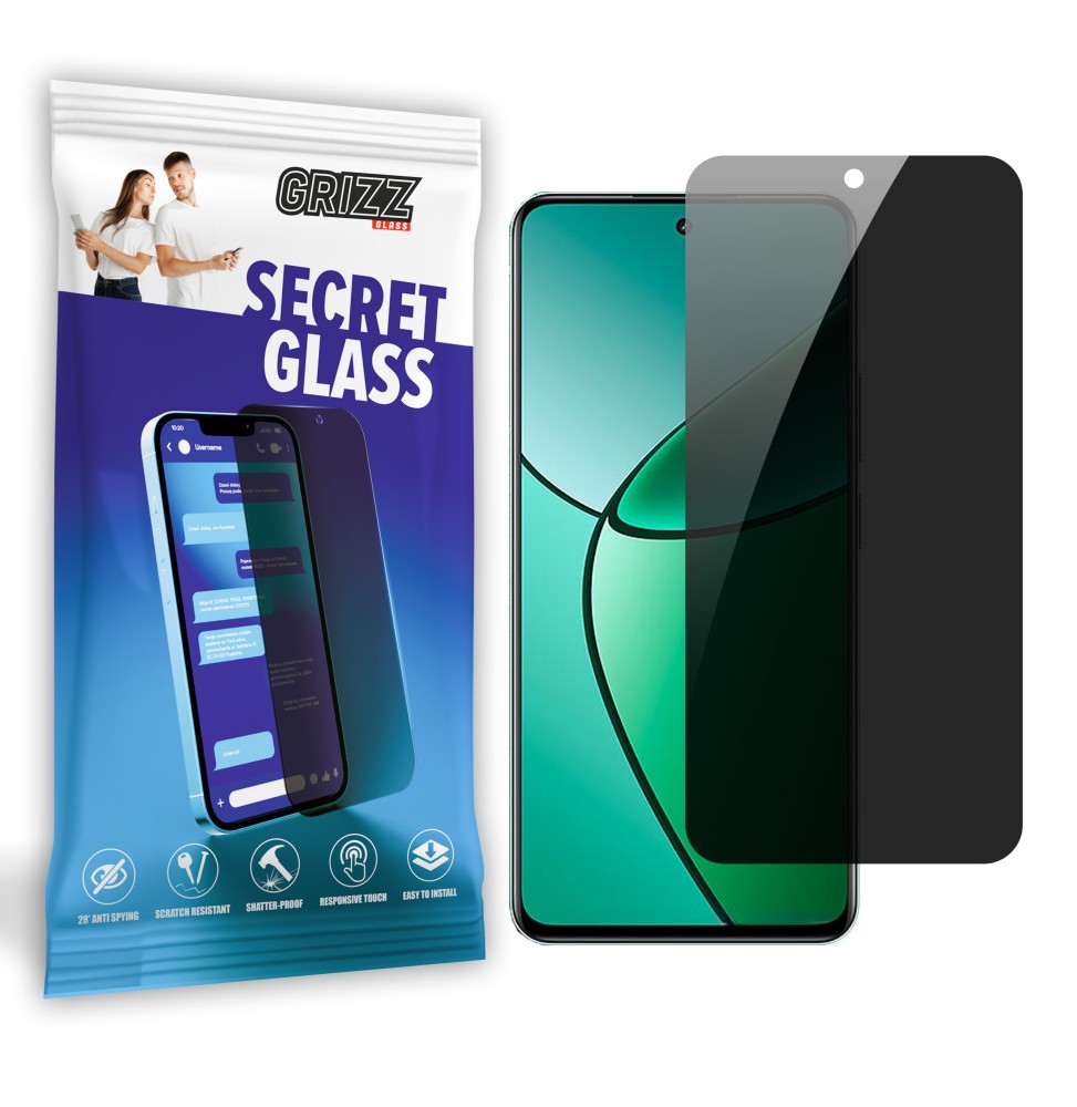Sekretne szkło hybrydowe do Realme 12 Plus prywatyzujące Grizz SecretGlass
