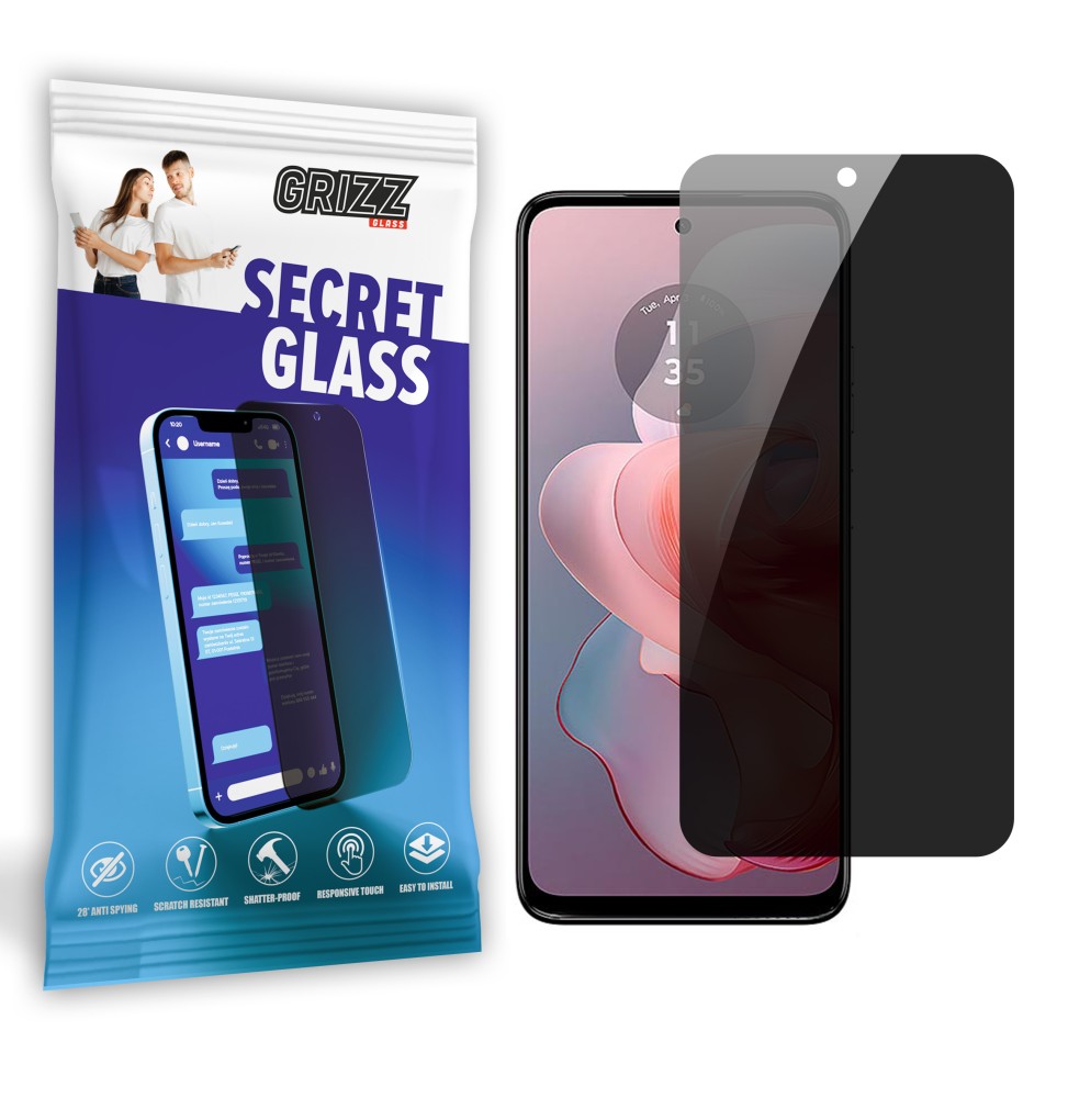 Sekretne szkło hybrydowe do Motorola Moto G Power 2024 prywatyzujące Grizz SecretGlass