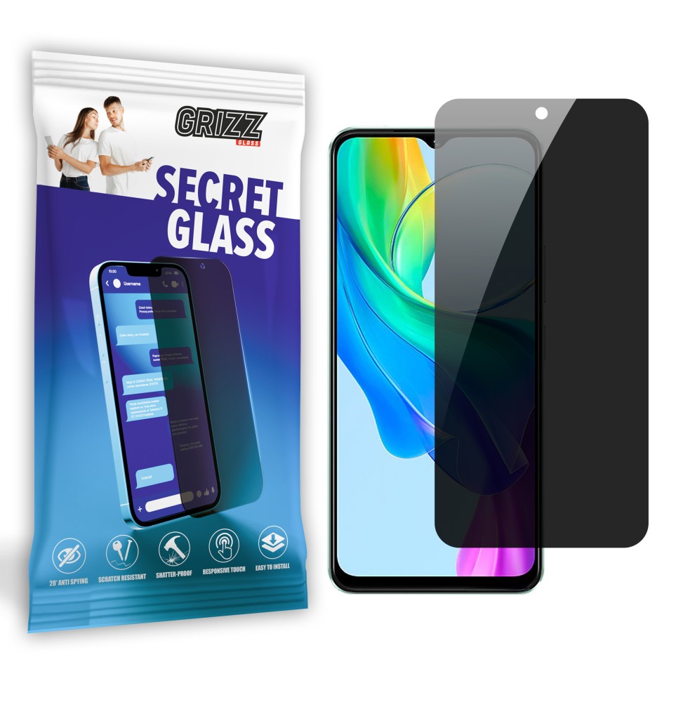 Sekretne szkło hybrydowe do Vivo Y03 prywatyzujące Grizz SecretGlass