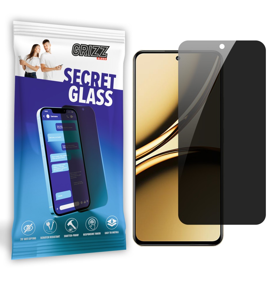 Sekretne szkło hybrydowe do Realme Narzo 70 Pro prywatyzujące Grizz SecretGlass