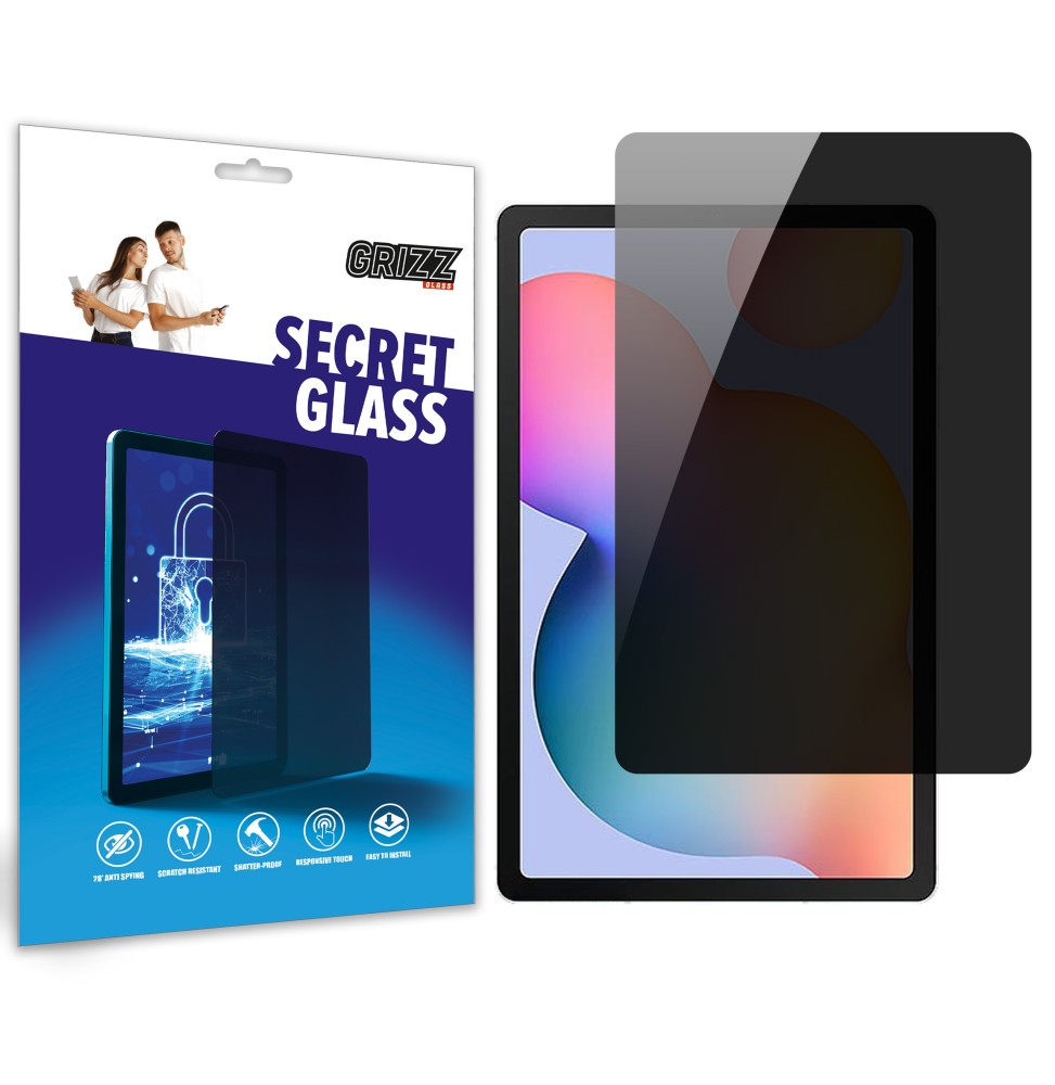 Sekretne szkło hybrydowe do Samsung Galaxy Tab S6 Lite prywatyzujące Grizz SecretGlass