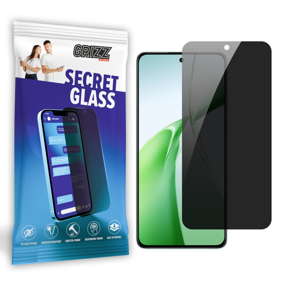 Sekretne szkło hybrydowe do OnePlus Nord CE 4 prywatyzujące Grizz SecretGlass