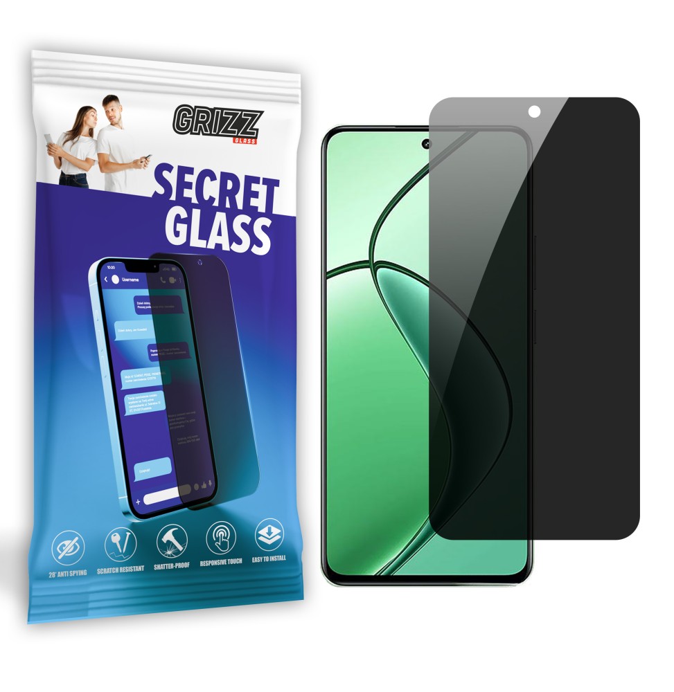 Sekretne szkło hybrydowe do Realme P1 prywatyzujące Grizz SecretGlass