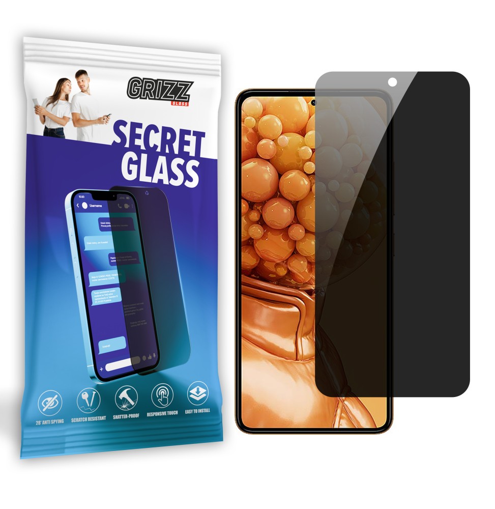 Sekretne szkło hybrydowe do HMD Pulse Plus prywatyzujące Grizz SecretGlass