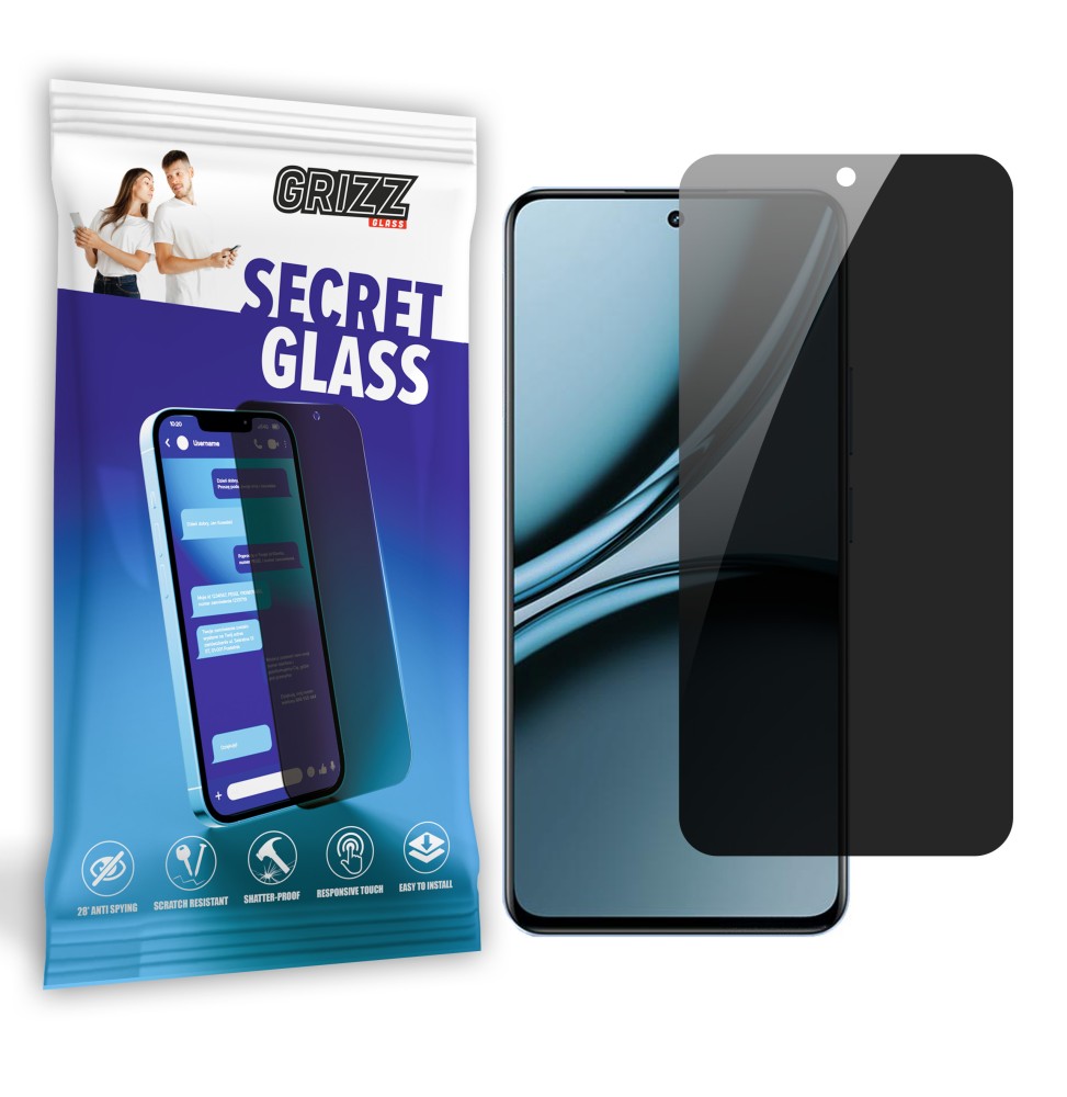 Sekretne szkło hybrydowe do Realme Narzo 70 prywatyzujące Grizz SecretGlass