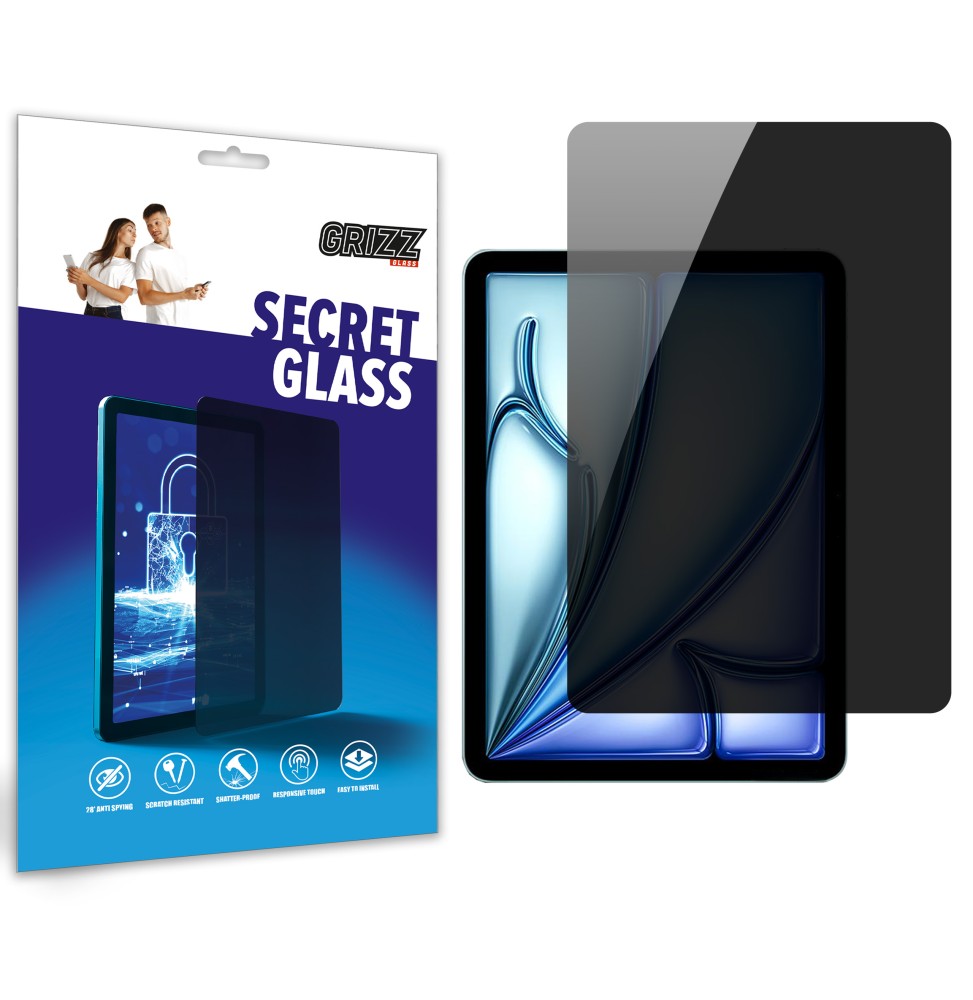 Prywatyzujące szkło ochronne do Apple iPad Air 11" M2 2024 prywatyzujące Grizz SecretGlass