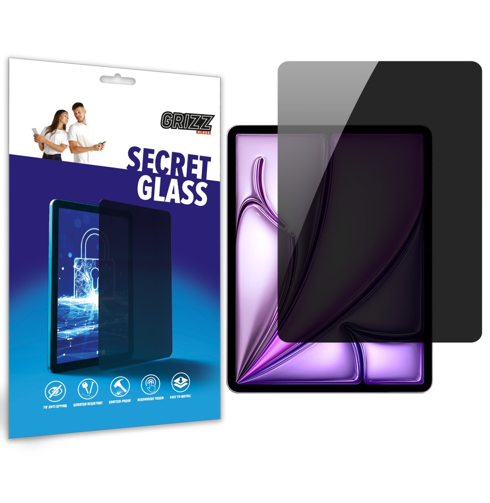 Prywatyzujące szkło ochronne do Apple iPad Air 13" M2 2024 prywatyzujące Grizz SecretGlass