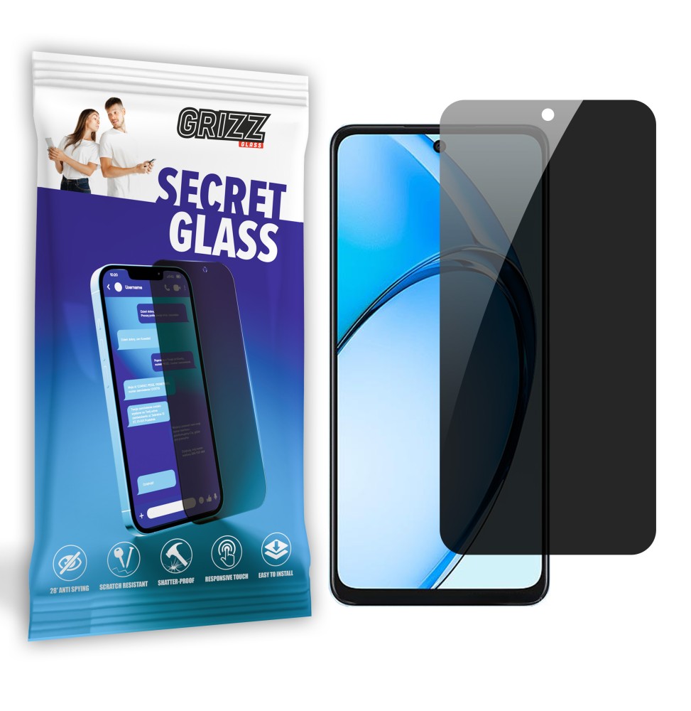 Sekretne szkło hybrydowe do Oppo A60 prywatyzujące Grizz SecretGlass