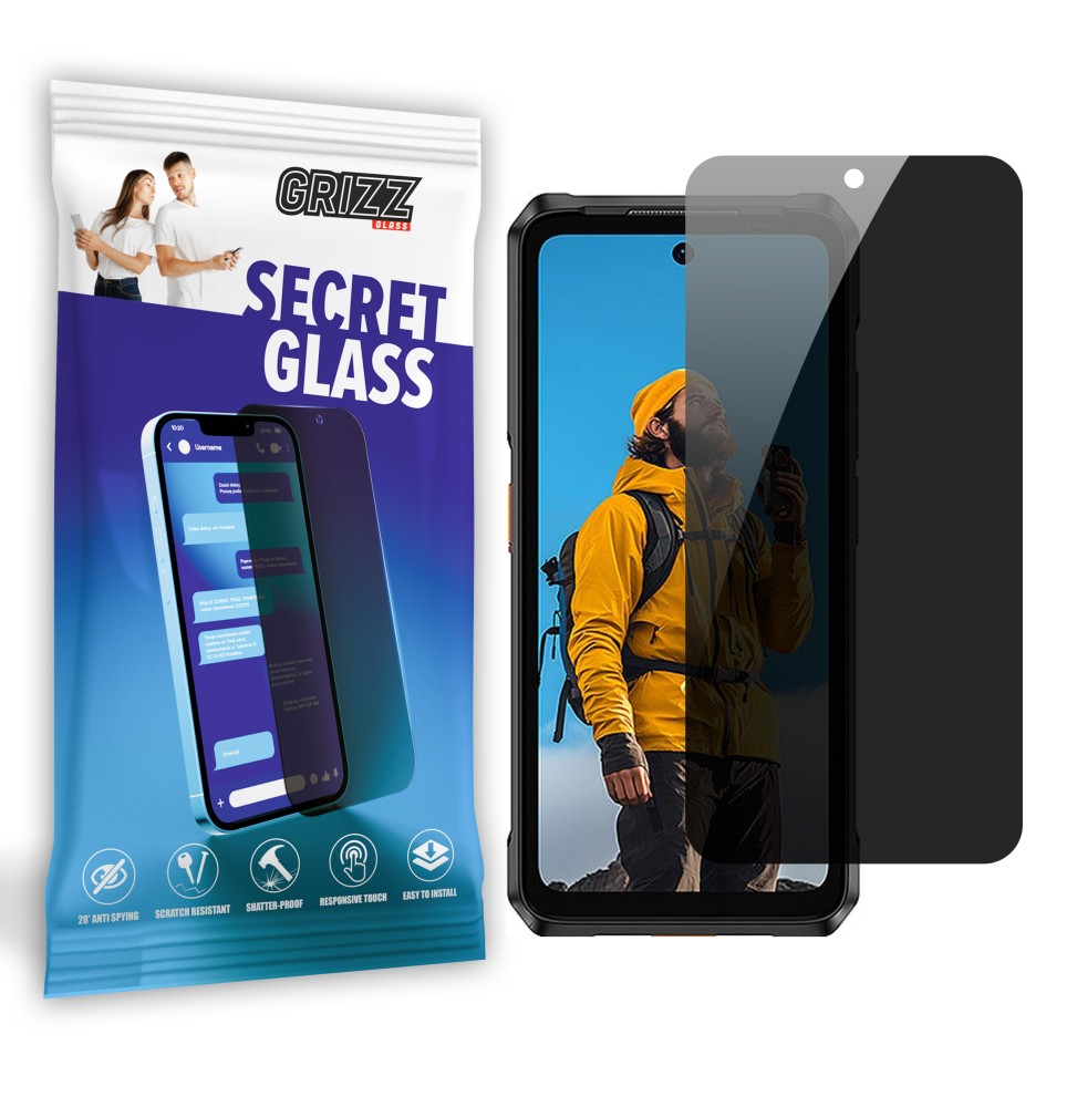 Sekretne szkło hybrydowe do Ulefone Armor 26 Ultra prywatyzujące Grizz SecretGlass