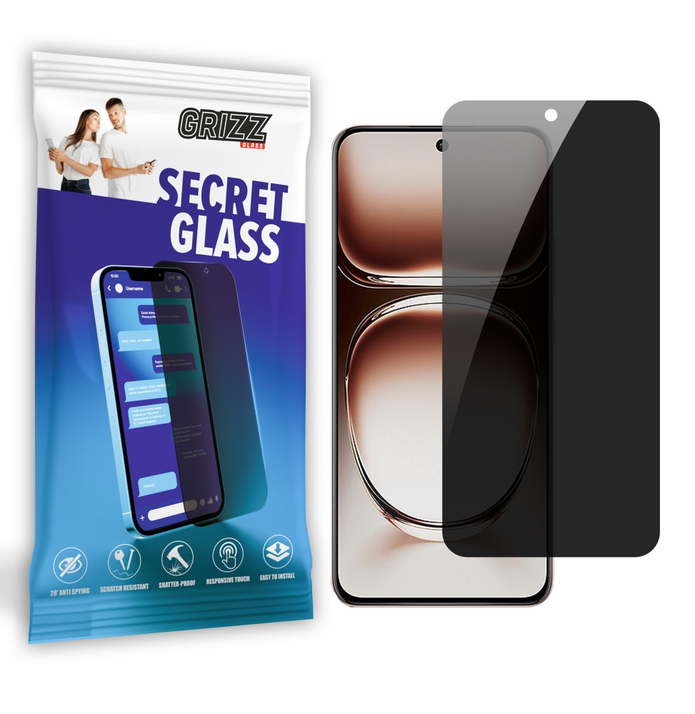 Sekretne szkło hybrydowe do Oppo Reno 12 prywatyzujące Grizz SecretGlass
