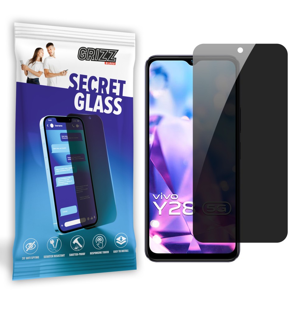 Sekretne szkło hybrydowe do Vivo Y28 prywatyzujące Grizz SecretGlass