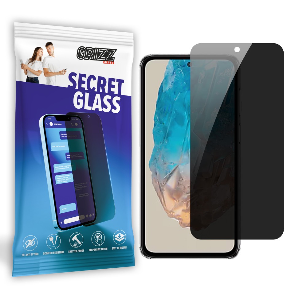 Sekretne szkło hybrydowe do Samsung Galaxy M35 prywatyzujące Grizz SecretGlass
