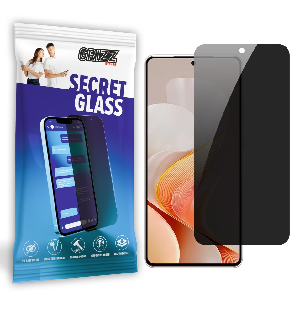 Sekretne szkło hybrydowe do Vivo S19 prywatyzujące Grizz SecretGlass
