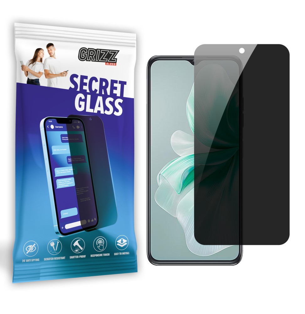 Sekretne szkło hybrydowe do Oukitel C38 prywatyzujące Grizz SecretGlass