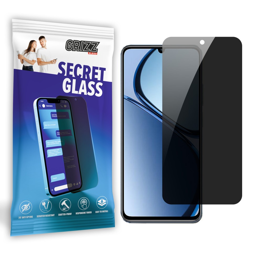 Sekretne szkło hybrydowe do Realme C63 prywatyzujące Grizz SecretGlass