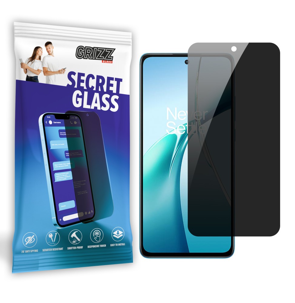Sekretne szkło hybrydowe do OnePlus Nord CE4 Lite prywatyzujące Grizz SecretGlass