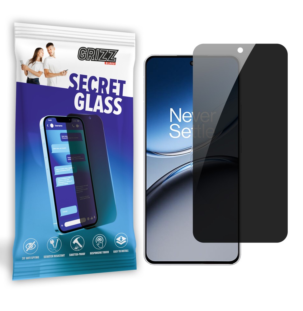 Sekretne szkło hybrydowe do OnePlus Nord 4 prywatyzujące Grizz SecretGlass