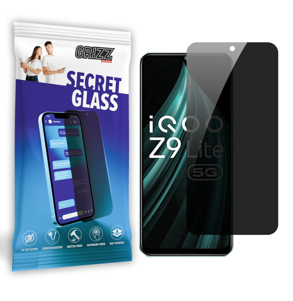 Sekretne szkło hybrydowe do Vivo iQOO Z9 Lite prywatyzujące Grizz SecretGlass