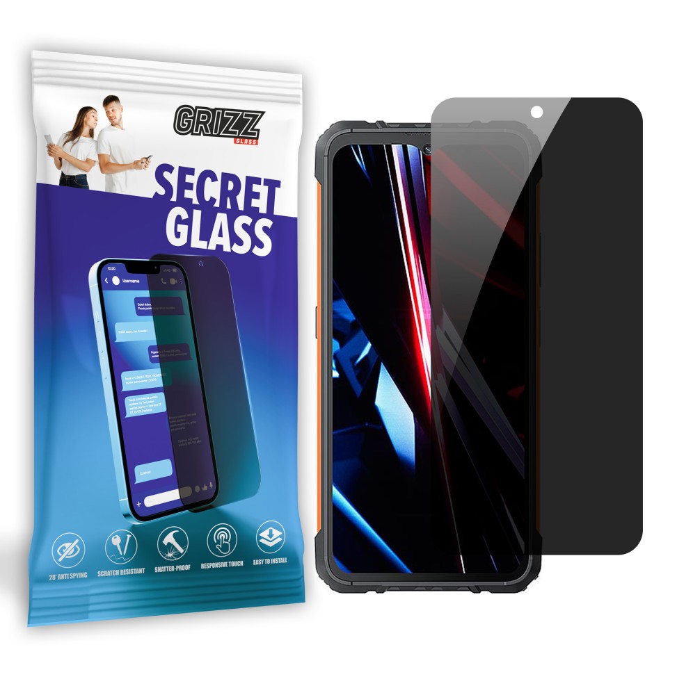 Sekretne szkło hybrydowe do Cubot KingKong Ace 3 prywatyzujące Grizz SecretGlass