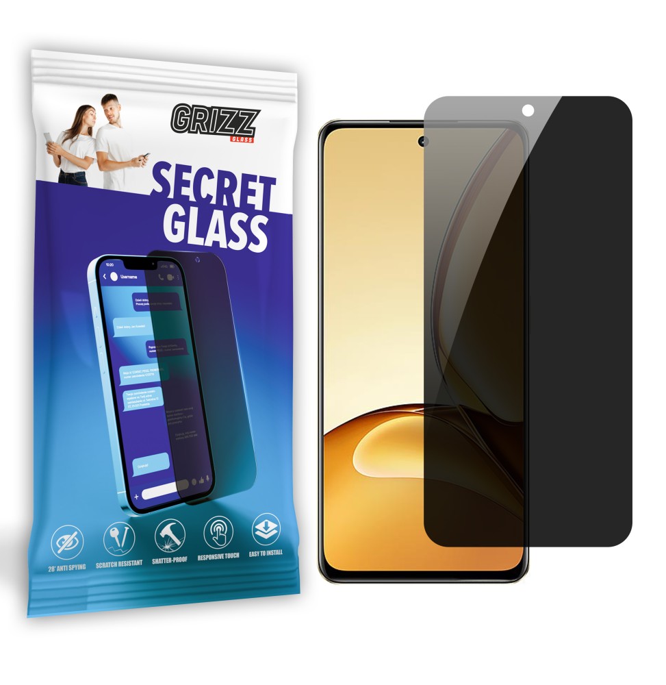 Sekretne szkło hybrydowe do Realme C63 5G prywatyzujące Grizz SecretGlass