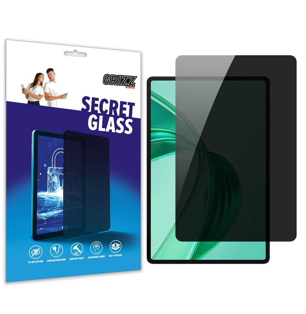 Sekretne szkło hybrydowe do Honor Pad X8a prywatyzujące Grizz SecretGlass