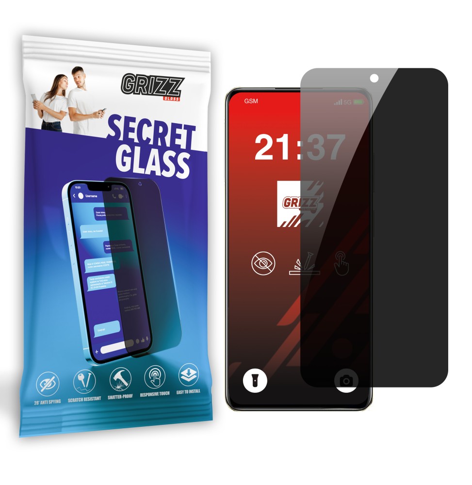 Sekretne szkło hybrydowe do Realme V60 prywatyzujące Grizz SecretGlass