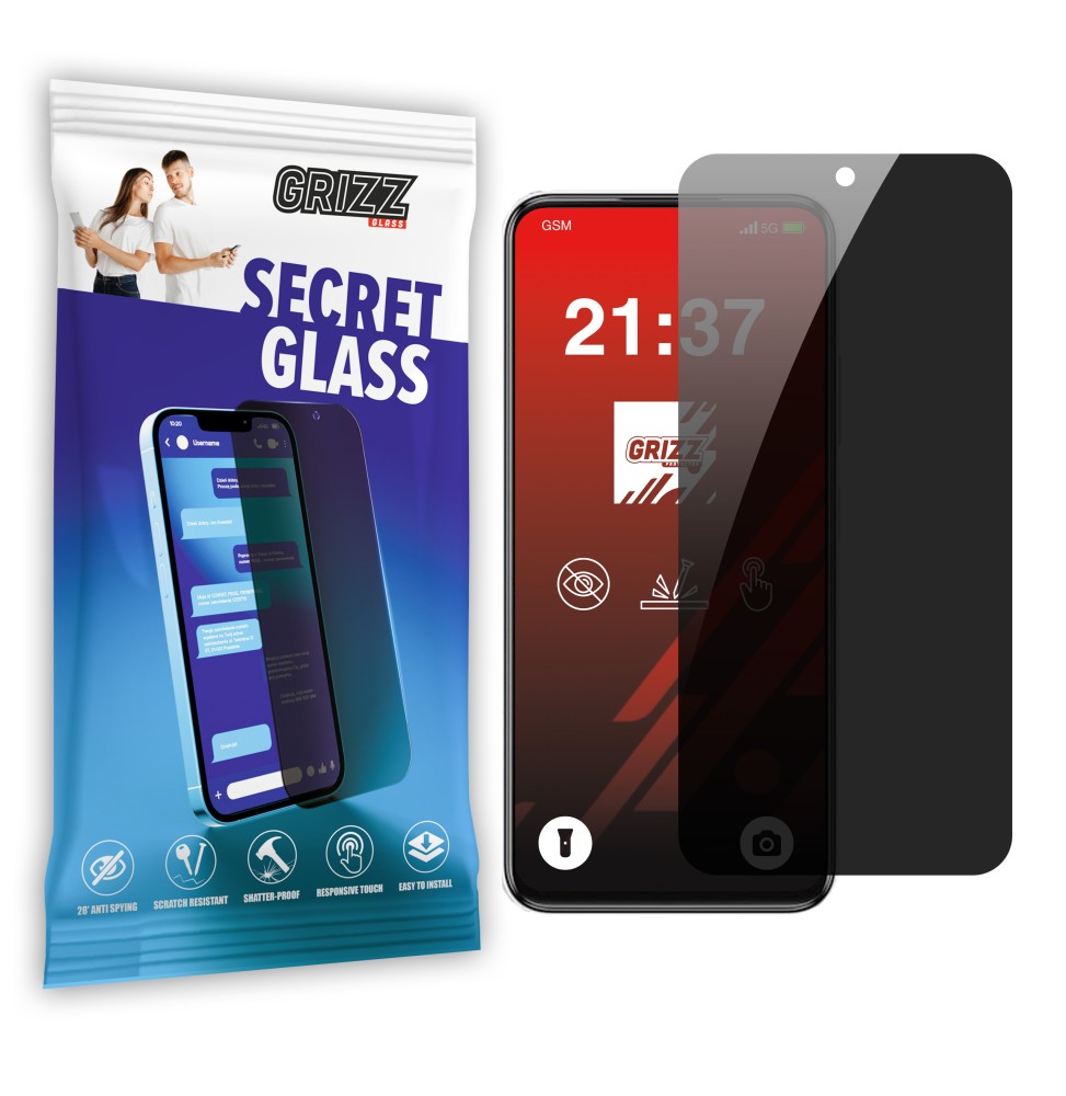 Sekretne szkło hybrydowe do Itel A80 prywatyzujące Grizz SecretGlass