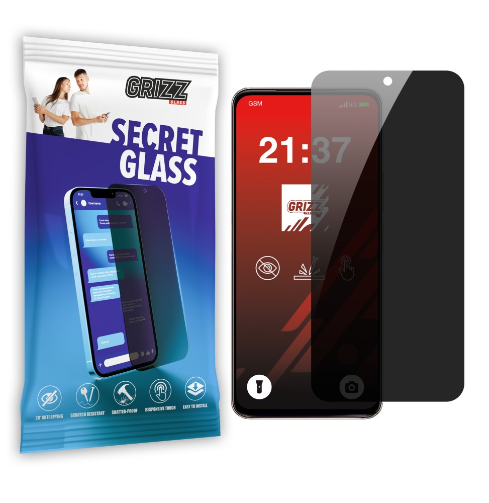 Sekretne szkło hybrydowe do Vivo Y37 Pro prywatyzujące Grizz SecretGlass