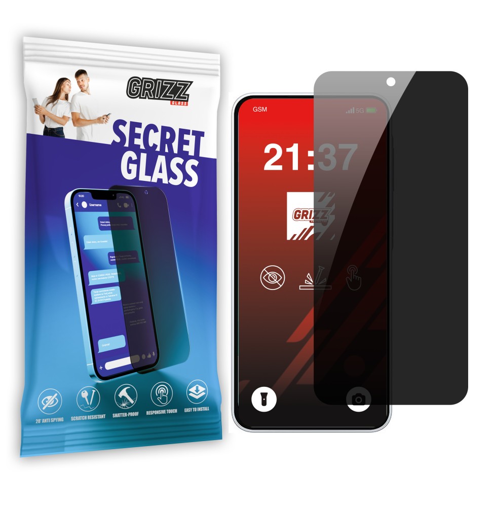 Sekretne szkło hybrydowe do Samsung Galaxy A16 5G prywatyzujące Grizz SecretGlass