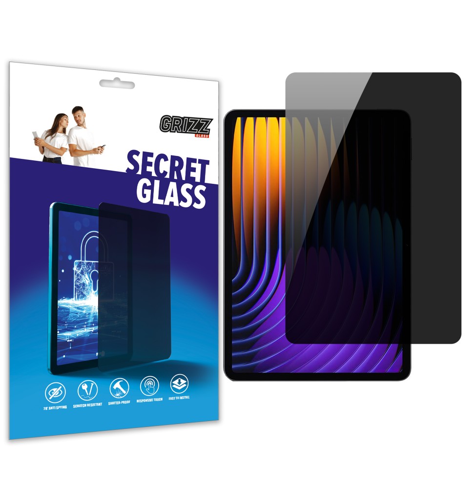Sekretne szkło hybrydowe do Xiaomi Pad 7 prywatyzujące Grizz SecretGlass