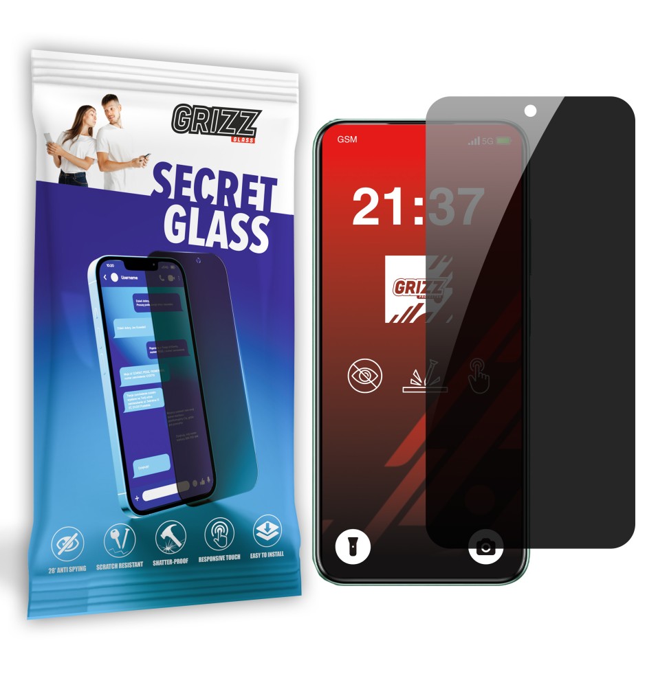 Sekretne szkło hybrydowe do Infinix Hot 50 4G prywatyzujące Grizz SecretGlass