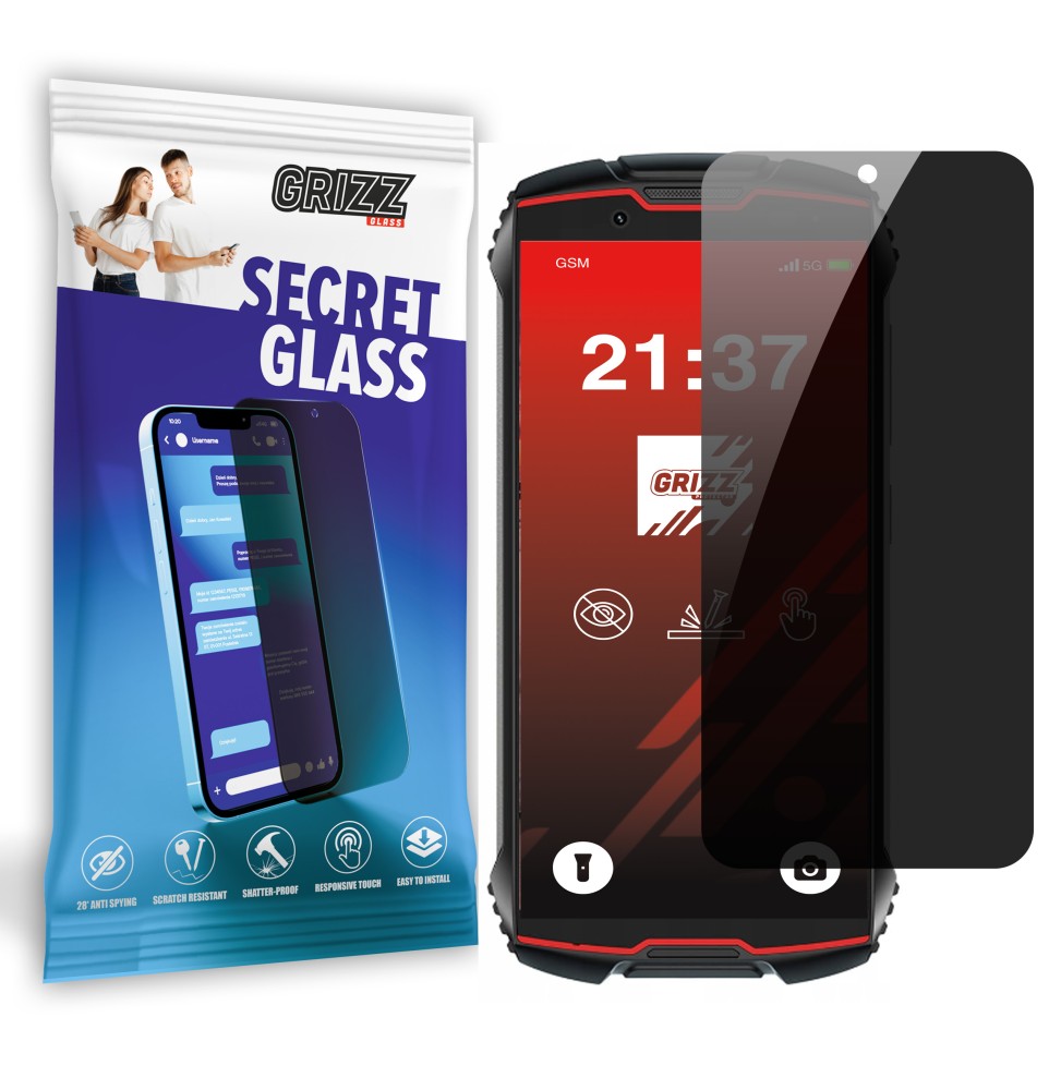 Sekretne szkło hybrydowe do Cubot King Kong Mini 2 Pro prywatyzujące Grizz SecretGlass