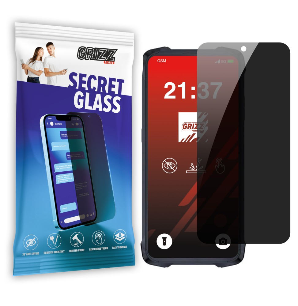 Sekretne szkło hybrydowe do Cubot King Kong 9 prywatyzujące Grizz SecretGlass