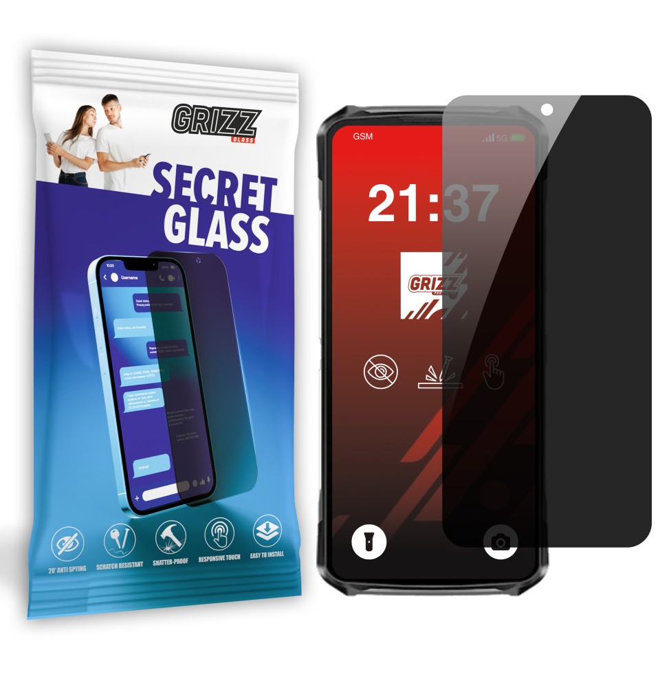 Sekretne szkło hybrydowe do Doogee S119 prywatyzujące Grizz SecretGlass