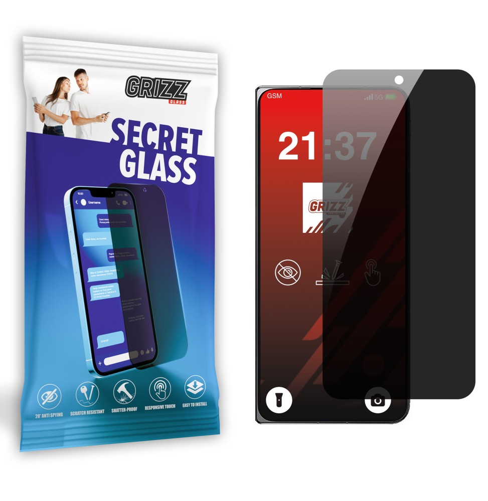 Sekretne szkło hybrydowe do Oppo Find N5 prywatyzujące Grizz SecretGlass